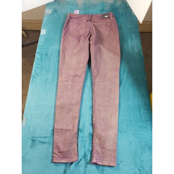 Levis Jeans Sz 11 Womens Purple Pants Stretch Mid Rise Denim Juniors Jegging - Picture 12 of 15